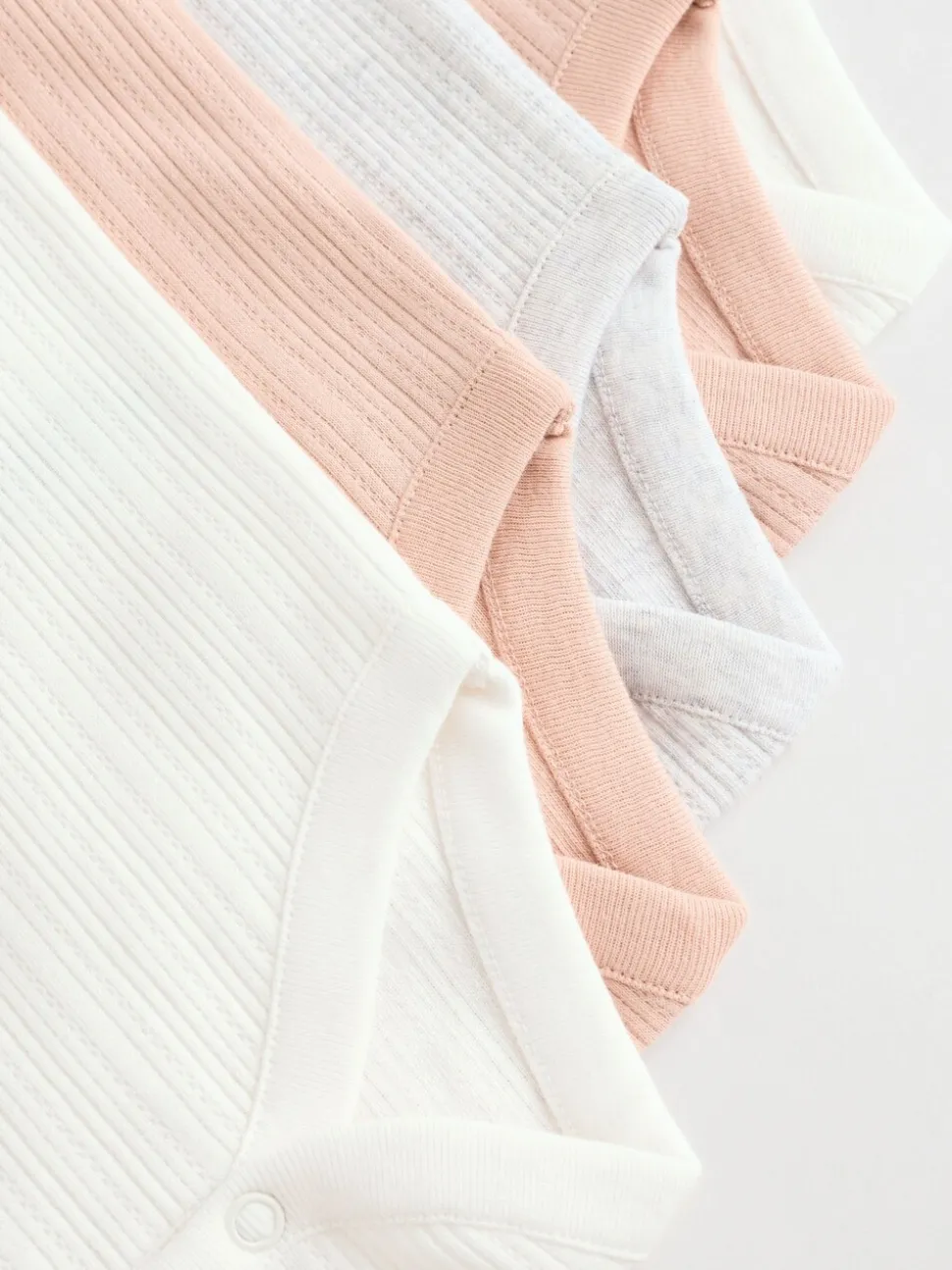 Roze - 5 Pack Vest Pointelle Baby Bodysuits