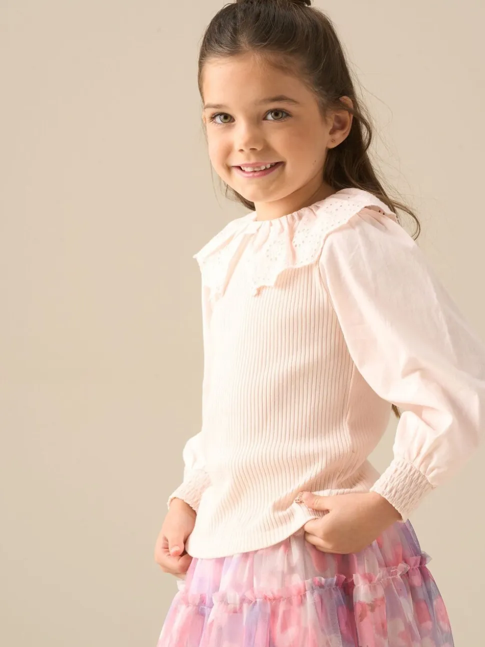 Roze - Angel & Rocket Elise Bow Collar Long Sleeve Blouse