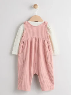 Roze - Baby Jersey Bretelbroeken en Bodysuit 2 Pieces Set (0mnd-2jr)