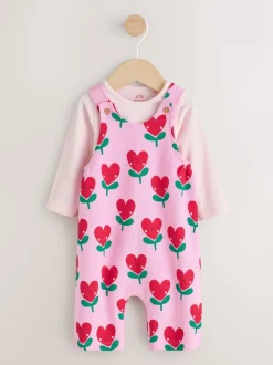 Roze - Baby Set van bretelbroeken en Bodysuits met Lange mouwen, 2 Pieces (0mnd -3jr)