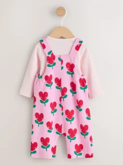 Roze - Baby Set van bretelbroeken en Bodysuits met Lange mouwen, 2 Pieces (0mnd -3jr)