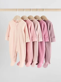 Roze - Babypyjama's met tweewegrits (0-2jr)