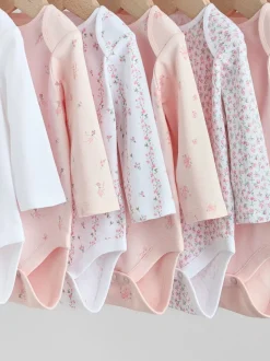 Roze - Babyrompertjes met lange mouwen