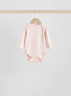 Roze - Babyrompertjes met lange mouwen