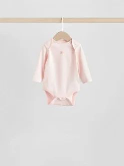 Roze - Babyrompertjes met lange mouwen