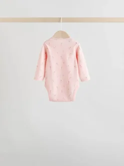 Roze - Babyrompertjes met lange mouwen