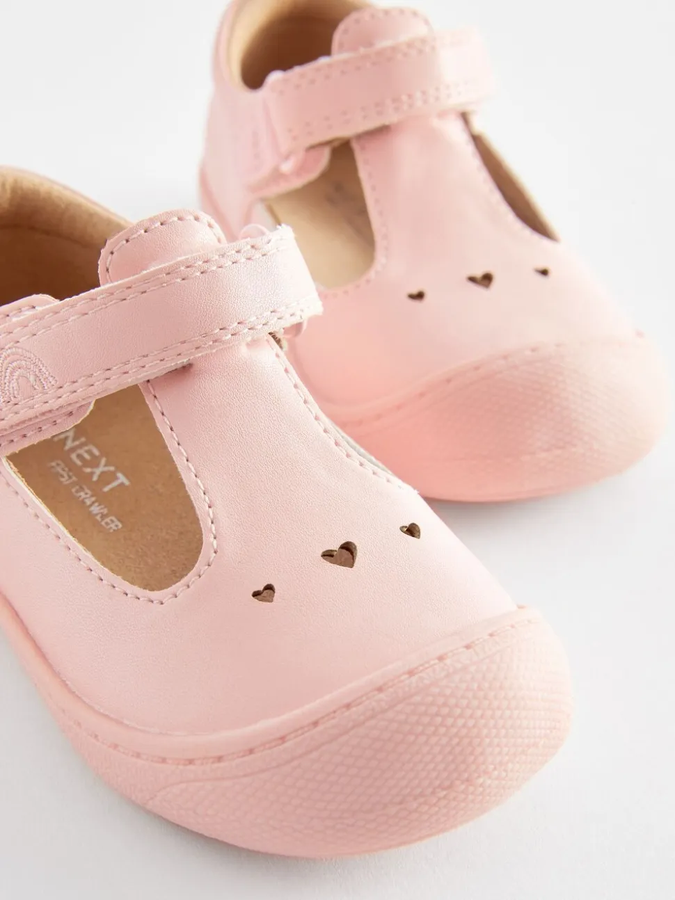 Roze - Babyslofjes met T-bandje