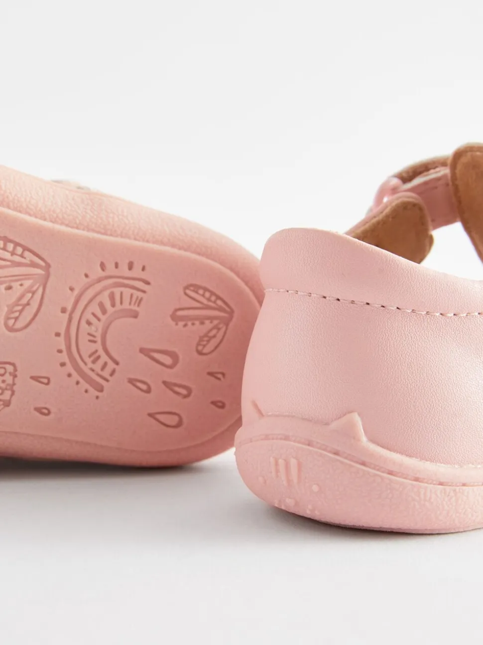 Roze - Babyslofjes met T-bandje