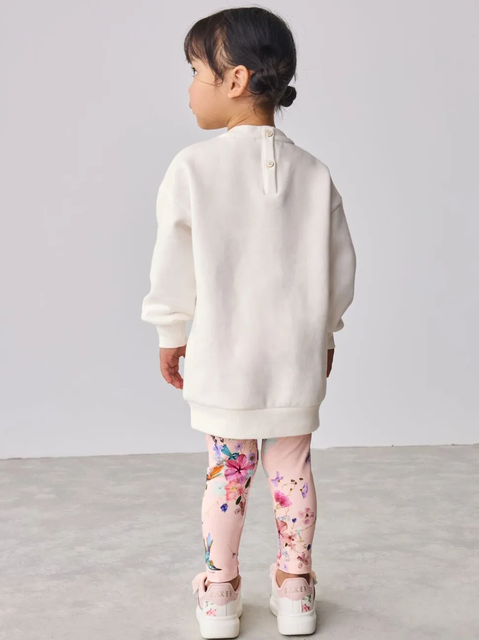 Roze - Baker by Ted Baker 2 -delige lange sweatset met strik en bloemenleggings