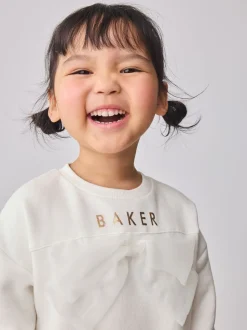 Roze - Baker by Ted Baker 2 -delige lange sweatset met strik en bloemenleggings
