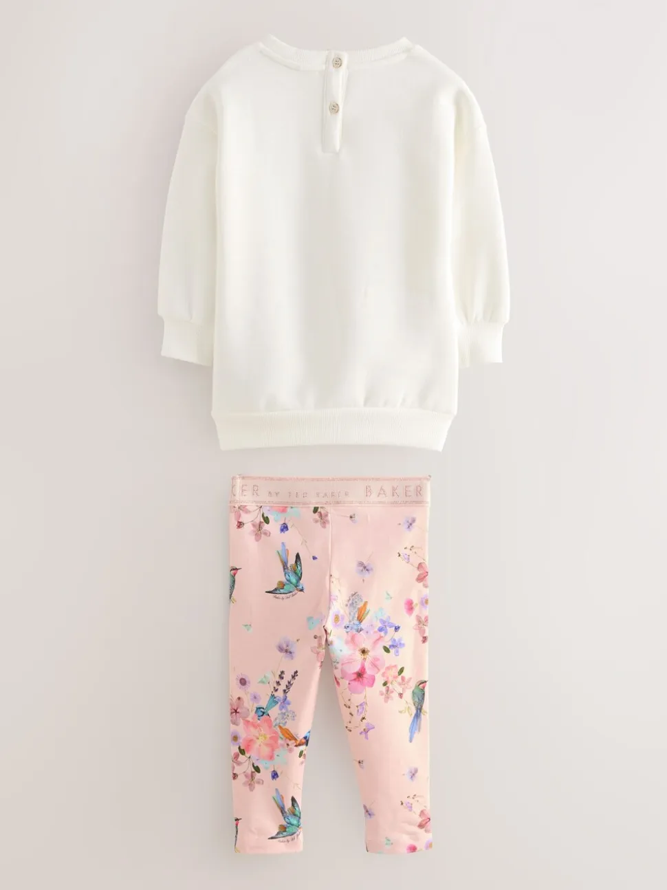 Roze - Baker by Ted Baker 2 -delige lange sweatset met strik en bloemenleggings