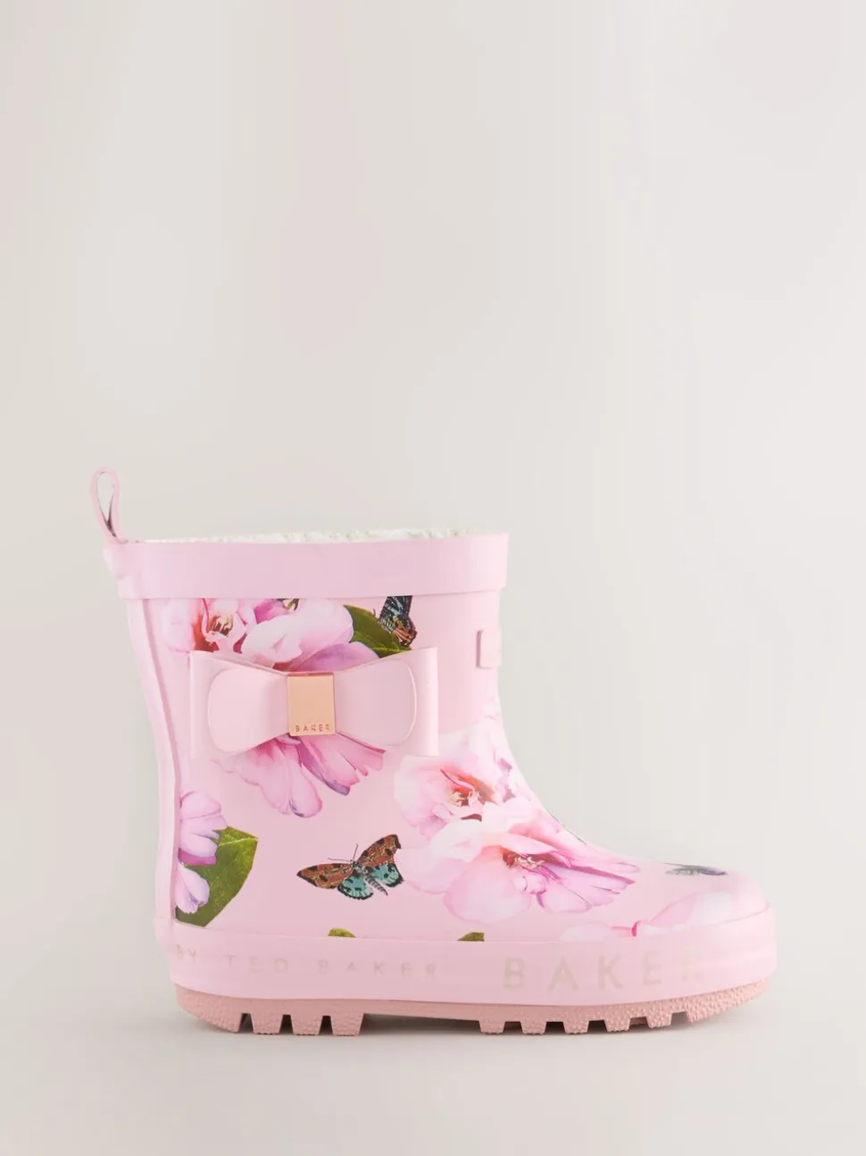 Roze - Baker by Ted Baker Girls Faux Fur Lined Welly Boots with Bow