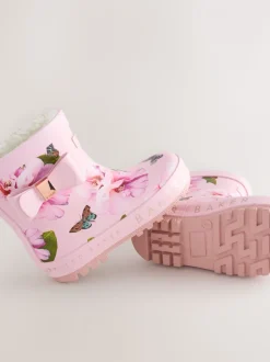 Roze - Baker by Ted Baker Girls Faux Fur Lined Welly Boots with Bow