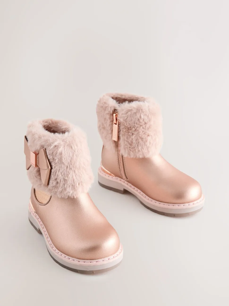 Roze - Baker by Ted Baker - Meisjeslaarzen met imitatiebont en strik