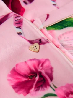 Roze - Baker by Ted Baker Floral Fleece Pyjamas Set 2 Piece