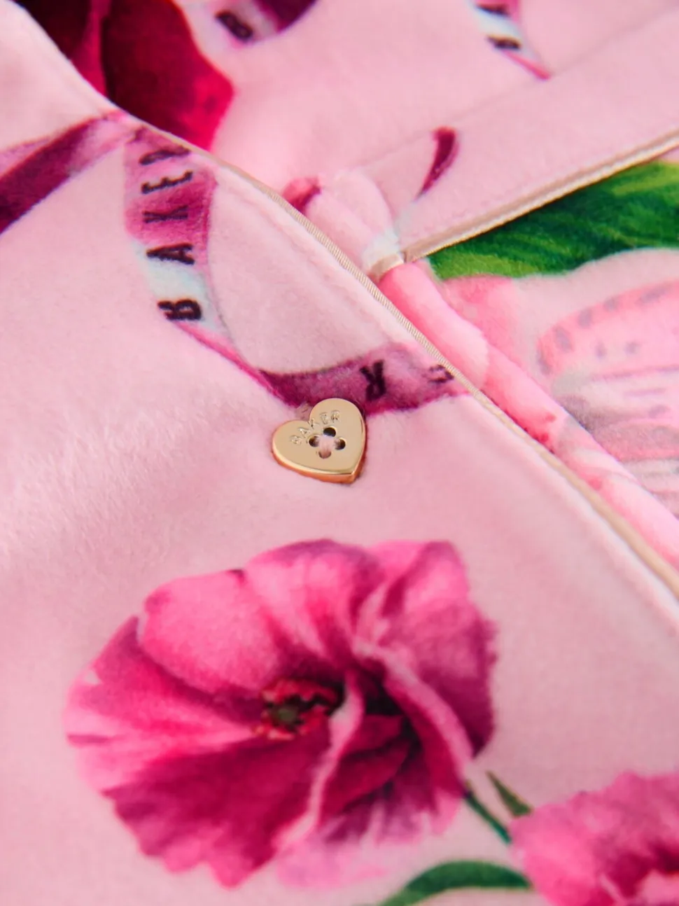 Roze - Baker by Ted Baker Floral Fleece Pyjamas Set 2 Piece
