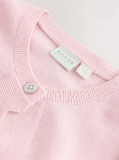 Roze - Baker by Ted Baker Bow Sleeve Scallop Edge Cardigan
