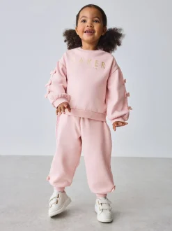 Roze - Baker by Ted Baker Blue 2 Piece Side Bow Detail Sweat & Joggers Set