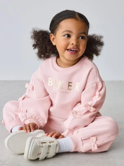 Roze - Baker by Ted Baker Blue 2 Piece Side Bow Detail Sweat & Joggers Set