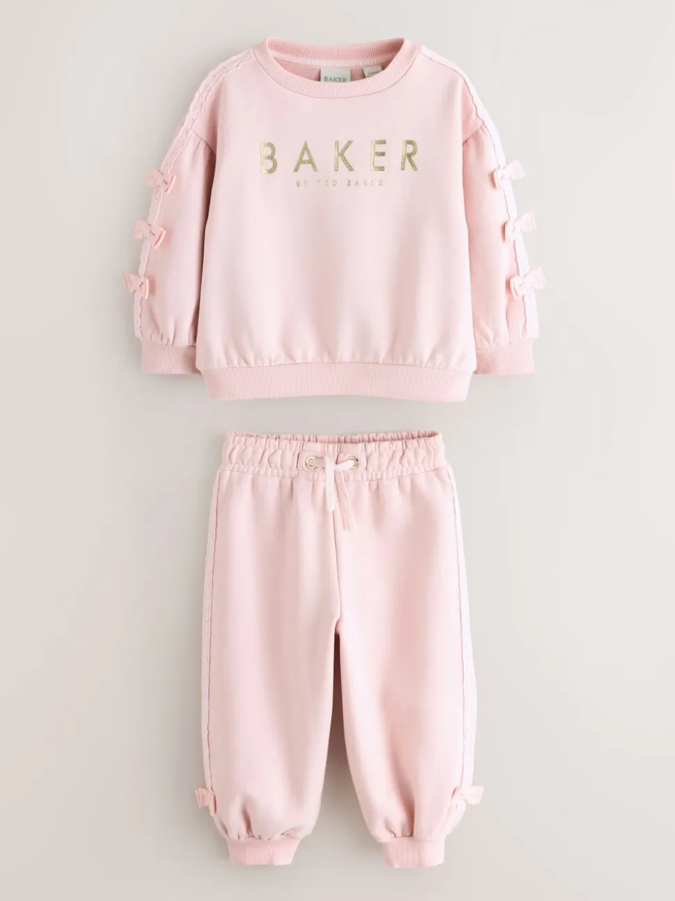 Roze - Baker by Ted Baker Blue 2 Piece Side Bow Detail Sweat & Joggers Set
