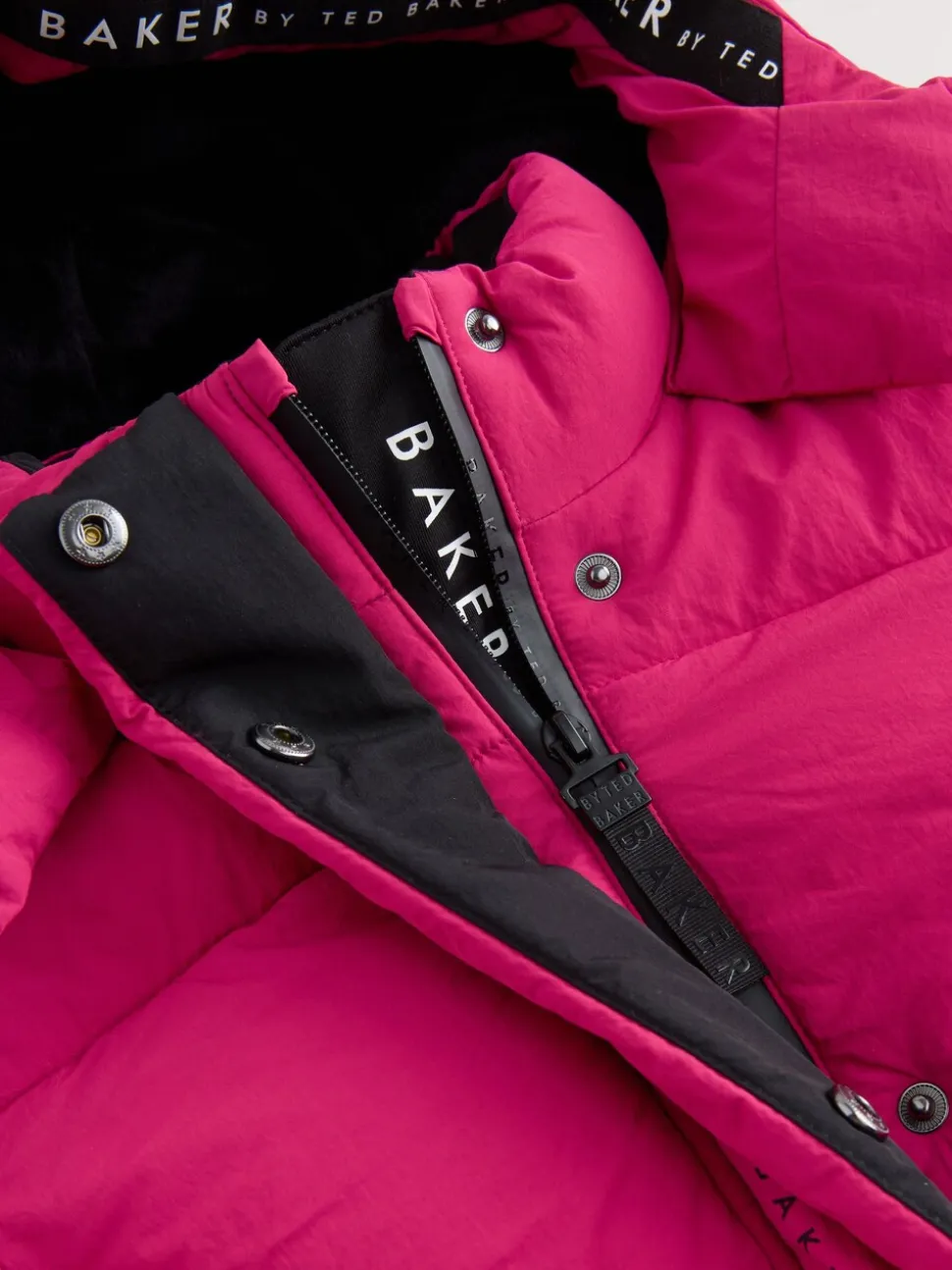 Roze - Baker by Ted Baker meisjes regenbestendige gewatteerde lange jas