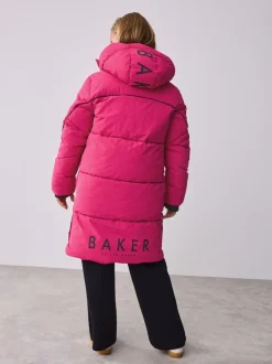 Roze - Baker by Ted Baker meisjes regenbestendige gewatteerde lange jas
