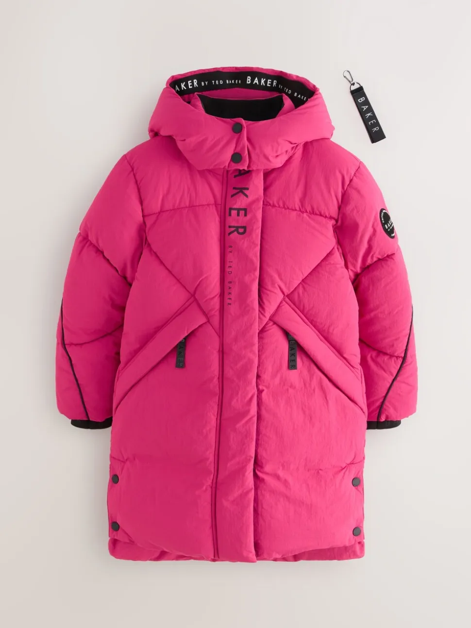 Roze - Baker by Ted Baker meisjes regenbestendige gewatteerde lange jas