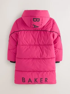 Roze - Baker by Ted Baker meisjes regenbestendige gewatteerde lange jas