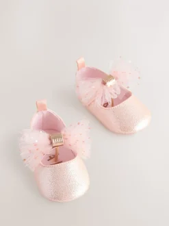 Roze - Baker by Ted Baker babyslofjes met strik voor meisjes