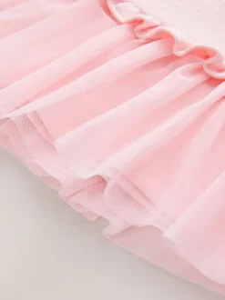 Roze - Baker by Ted Baker Jacquard jurk met reliëf en mesh zoom