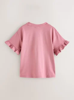 Roze - Baker by Ted Baker 3 Pack Boxy Fit Frill Graphic Printed T-Shirts