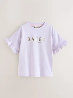 Roze - Baker by Ted Baker 3 Pack Boxy Fit Frill Graphic Printed T-Shirts