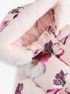 Roze - Baker by Ted Baker - Regenbestendige gewatteerde jas met bubbelzoom