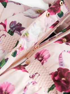 Roze - Baker by Ted Baker - Regenbestendige gewatteerde jas met bubbelzoom