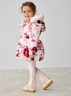 Roze - Baker by Ted Baker - Regenbestendige gewatteerde jas met bubbelzoom