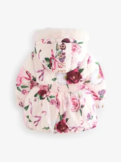 Roze - Baker by Ted Baker - Regenbestendige gewatteerde jas met bubbelzoom