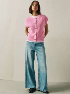 Roze - Button Through Knitted Tank
