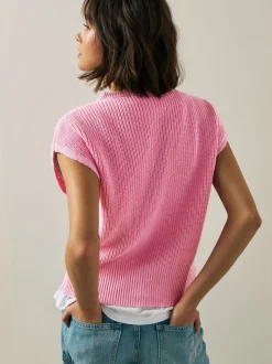 Roze - Button Through Knitted Tank