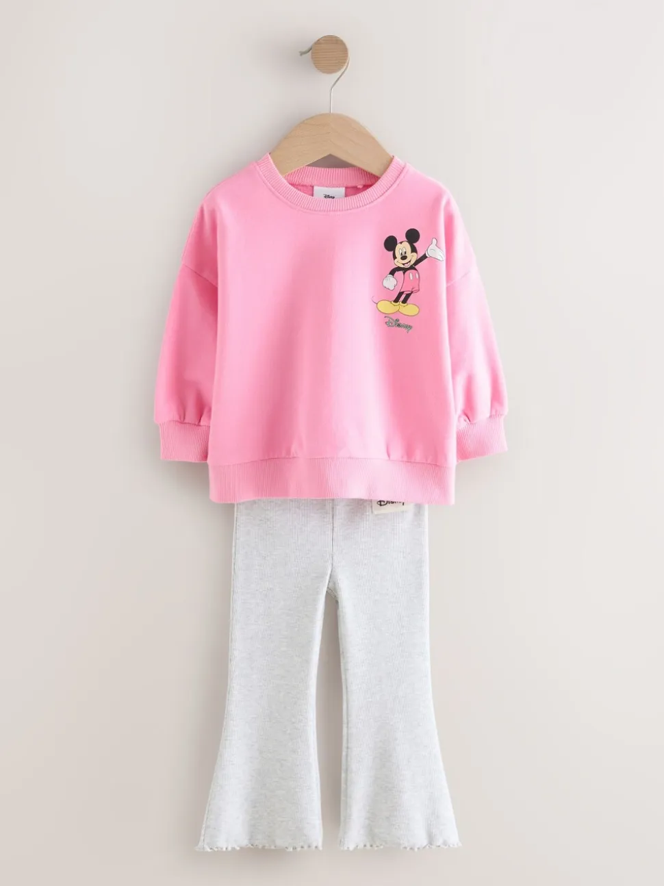 Roze - Disney Mickey Mouse and Friends set met lange mouwen top en uitlopende rok (3mnd-7jr)