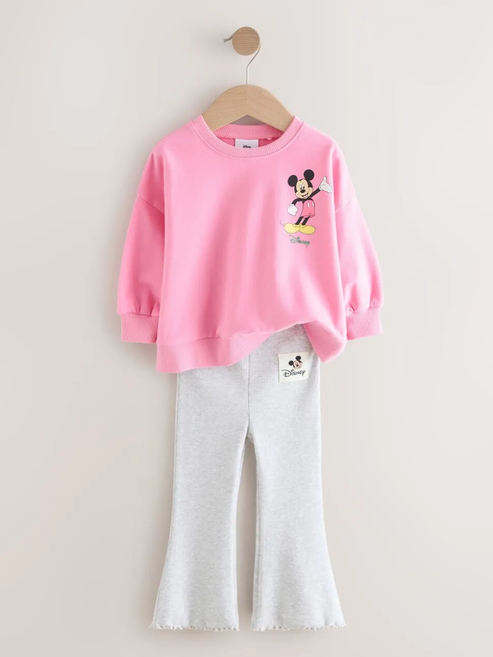 Roze - Disney Mickey Mouse and Friends set met lange mouwen top en uitlopende rok (3mnd-7jr)