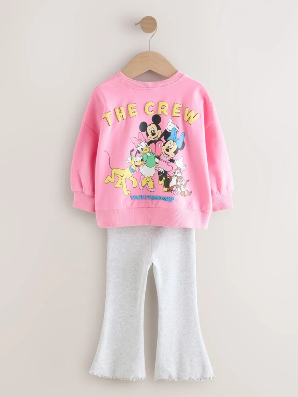 Roze - Disney Mickey Mouse and Friends set met lange mouwen top en uitlopende rok (3mnd-7jr)