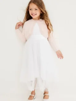Roze - Donzig vest met bolero (12 mnd- 16 jr)