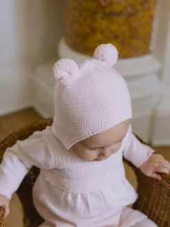 Roze - Emile Et Rose Kenton Knitted Hat With Ear Flaps & Pom-Pom