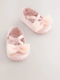 Roze - Feestelijke babyschoenen met strik (0-18mnd)