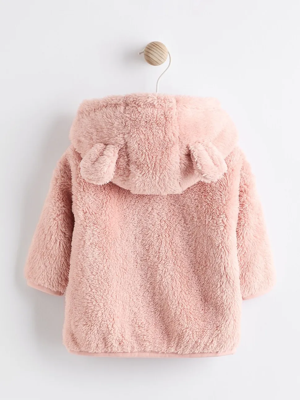 Roze - Fleece babyjack met capuchon (0mnd-2jr)