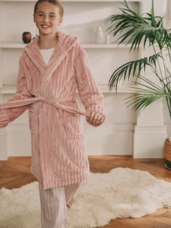 Roze - Fleece Cord Dressing Gown (5-16yrs)