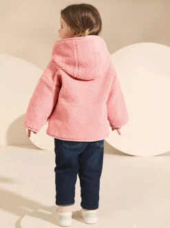 Roze - Fleece met drukknoopsluiting (3mnd-7jr)