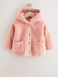Roze - Fleece met drukknoopsluiting (3mnd-7jr)
