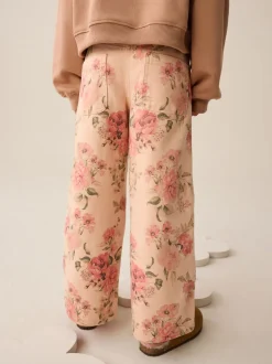 Roze - Floral Print Wide Leg Jeans (3-16yrs)