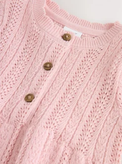 Roze - Gebreide babyjurk (0mnd-2jr)